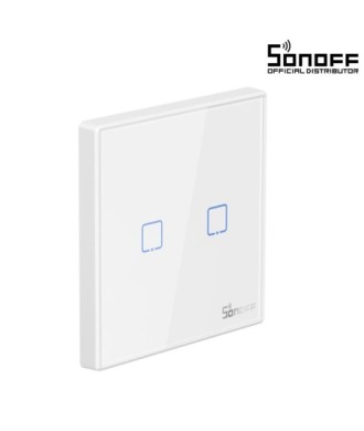 GloboStar® 80066 SONOFF T2EU2C-RF - 433MHz Wireless Smart Wall Touch Button Switch 2 Way - RF Series